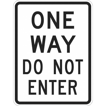 One Way Traffic Sign, 18 in H, 12 in W, Aluminum, Vertical Rectangle, English, T1-1017-DG_12x18 MPN:T1-1017-DG_12x18