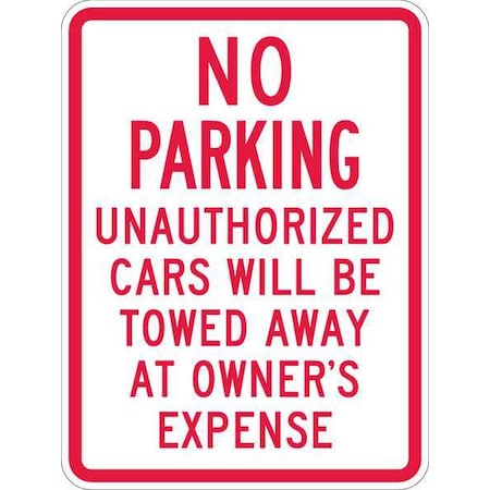 Tow Zone No Parking Sign, 24