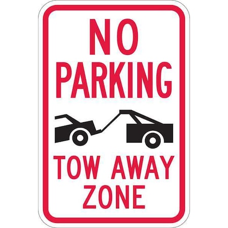 Tow Zone No Parking Sign, 18