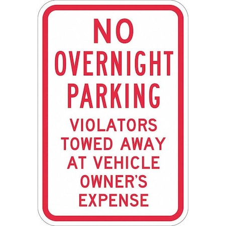 No Overnight Parking Sign, 18