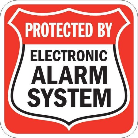 Protected By Electronic Alarm System, 12 in x 12 in, Square, Aluminum, T1-1082-EG_12x12 MPN:T1-1082-EG_12x12