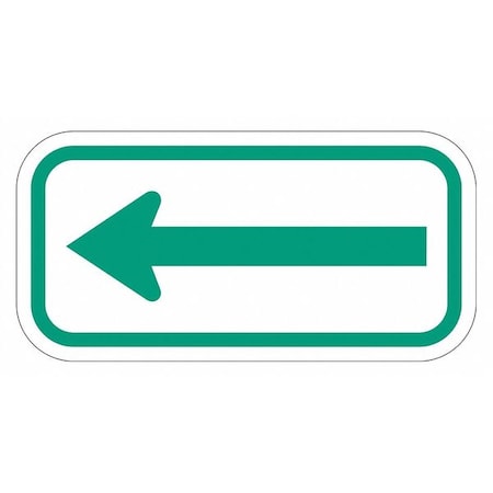 Arrow Supplemental Parking Sign, 6 in H, 12 in W, Aluminum, Horizontal Rectangle, T1-1109-EG_12x6 MPN:T1-1109-EG_12x6