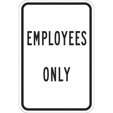 Rflctv Employee&Visitor Sign, 18x12in, Alu, T1-1124-EG_12x18 MPN:T1-1124-EG_12x18