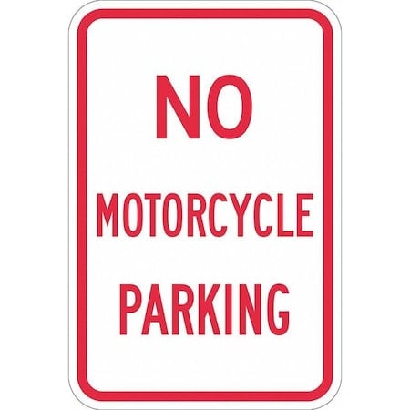 No Motorcycle Parking Sign, 18