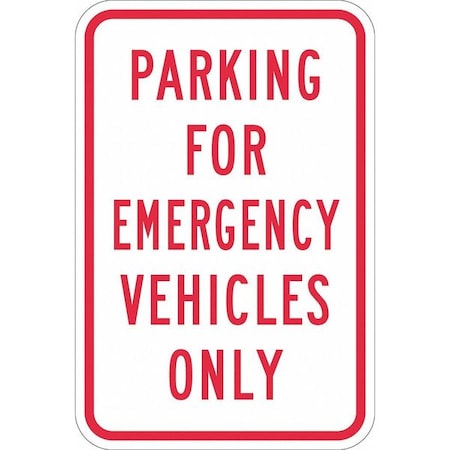 Emergency Vehicle Parking Sign, 18