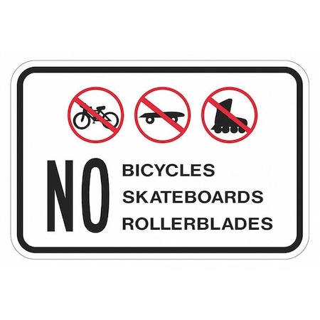Warning Sign, 12 in H, 18 in W, Aluminum, Horizontal Rectangle, English, T1-1231-EG_18x12 MPN:T1-1231-EG_18x12