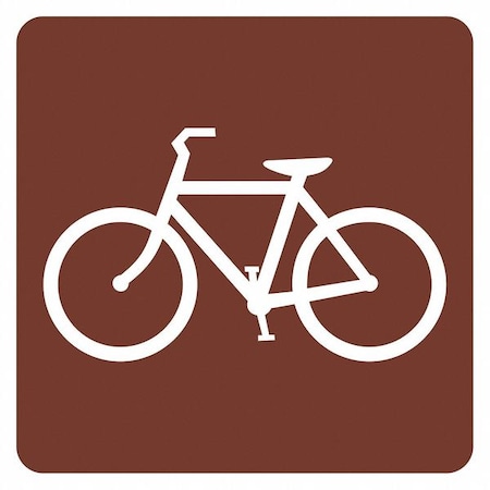 Bicycle Traffic Sign, 18 in H, 18 in W, Aluminum, Square, No Text, T1-1236-EG_18x18 MPN:T1-1236-EG_18x18