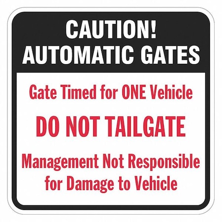Parking Lot Gate Parking Sign, 18 in H, 18 in W, Aluminum, Square, English, T1-1331-DG_18x18 MPN:T1-1331-DG_18x18