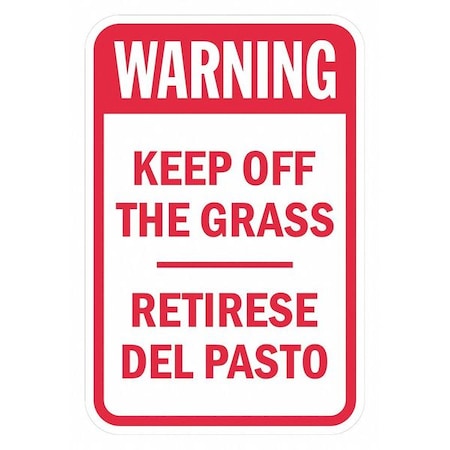 Facility Sign, 18 in H, 12 in W, Aluminum, Vertical Rectangle, English, Spanish, T1-1418-EG_12x18 MPN:T1-1418-EG_12x18
