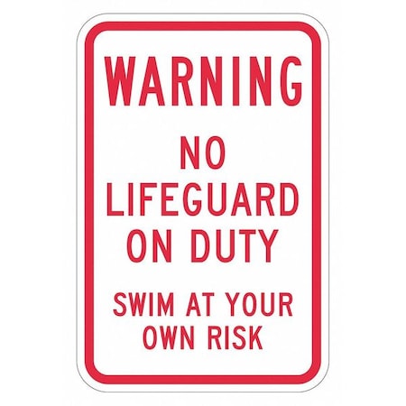 Facility Sign, 18 in H, 12 in W, Aluminum, Vertical Rectangle, English, T1-1431-EG_12x18 MPN:T1-1431-EG_12x18