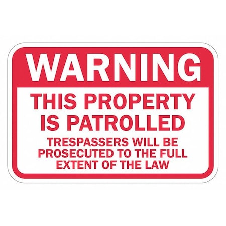Facility Sign, 12 in H, 18 in W, Aluminum, Horizontal Rectangle, English, T1-1444-EG_18x12 MPN:T1-1444-EG_18x12