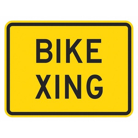 Bike Xing Traffic Sign, 12 in H, 18 in W, Aluminum, Horizontal Rectangle, English, T1-1551-DG_18x12 MPN:T1-1551-DG_18x12