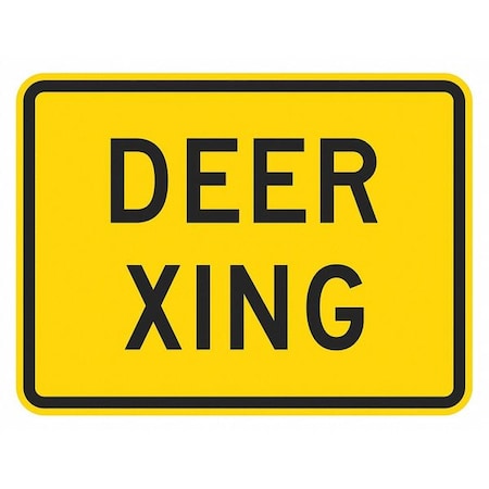 Deer Xing Traffic Sign, 12 in H, 18 in W, Aluminum, Horizontal Rectangle, English, T1-1565-HI_18x12 MPN:T1-1565-HI_18x12