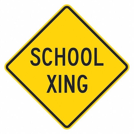 School Crossing Traffic Sign, 12 in H, 12 in W, Aluminum, Diamond, English, T1-1597-EG_12x12 MPN:T1-1597-EG_12x12