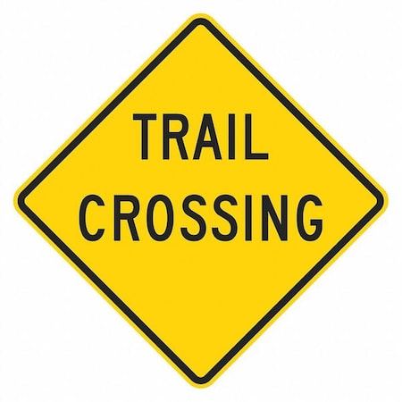 Trail Crossing Traffic Sign, 12 in H, 12 in W, Aluminum, Diamond, English, T1-1616-DG_12x12 MPN:T1-1616-DG_12x12