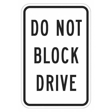 Driveway No Parking Sign, 18