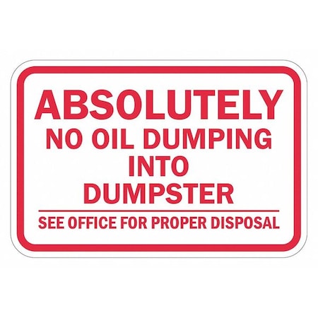 Facility Sign, 12 in H, 18 in W, Aluminum, Horizontal Rectangle, English, T1-1675-HI_18x12 MPN:T1-1675-HI_18x12