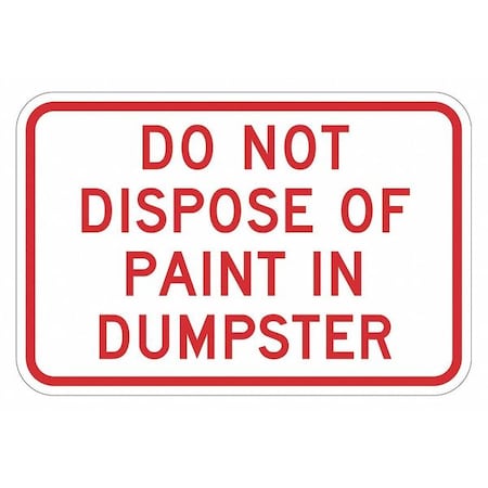 Facility Sign, 12 in H, 18 in W, Aluminum, Horizontal Rectangle, English, T1-1678-EG_18x12 MPN:T1-1678-EG_18x12