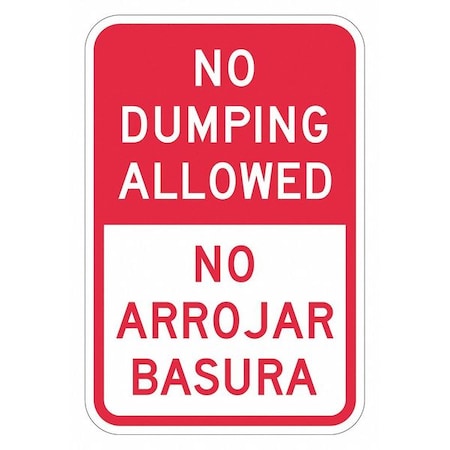Facility Sign, 18 in H, 12 in W, Aluminum, Vertical Rectangle, English, Spanish, T1-1710-HI_12x18 MPN:T1-1710-HI_12x18