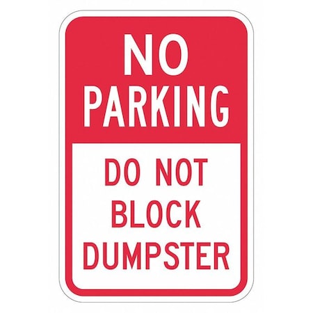 Dumpster No Parking Sign, 18