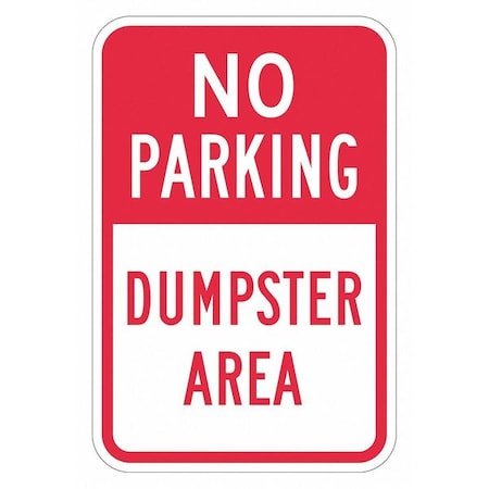 Dumpster No Parking Sign, 18