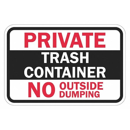 Facility Sign, 12 in H, 18 in W, Aluminum, Horizontal Rectangle, English, T1-1750-DG_18x12 MPN:T1-1750-DG_18x12
