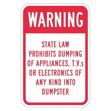 Facility Sign, 18 in H, 12 in W, Aluminum, Vertical Rectangle, English, Spanish, T1-1756-DG_12x18 MPN:T1-1756-DG_12x18