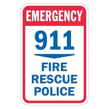 Facility Sign, 18 in H, 12 in W, Aluminum, Rectangle, English, T1-1772-EG_12x18 MPN:T1-1772-EG_12x18
