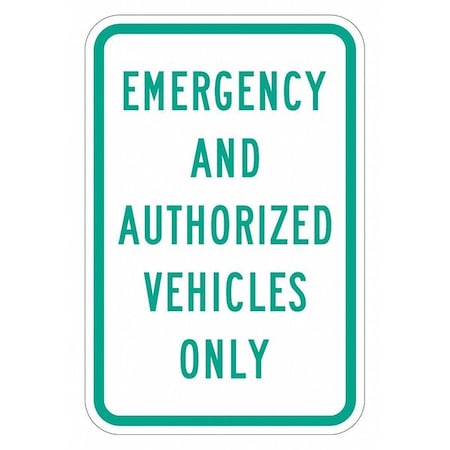 Emergency Vehicle Parking Sign, 18