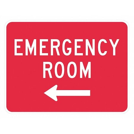 Emergency Room Traffic Sign, 12 in H, 18 in W, Aluminum, Horizontal Rectangle, T1-1805-DG_18x12 MPN:T1-1805-DG_18x12