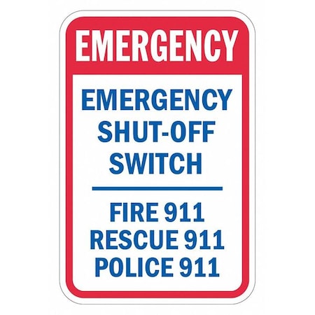 Facility Sign, 18 in H, 12 in W, Aluminum, Vertical Rectangle, English, T1-1809-EG_12x18 MPN:T1-1809-EG_12x18