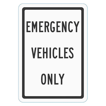 Emergency Vehicle Parking Sign, 18