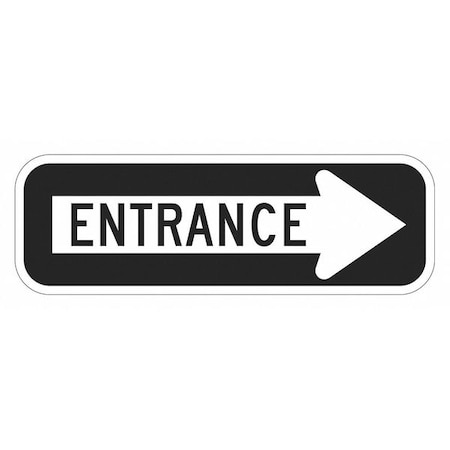 Enter Sign For Parking Lots, 6 in H, 18 in W, Aluminum, Horizontal Rectangle, T1-1858-DG_18x6 MPN:T1-1858-DG_18x6