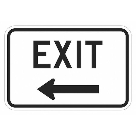 Exit Sign For Parking Lots, 12 in H, 18 in W, Aluminum, Horizontal Rectangle, T1-1861-HI_18x12 MPN:T1-1861-HI_18x12