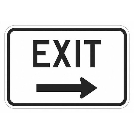 Exit Sign For Parking Lots, 12 in H, 18 in W, Aluminum, Horizontal Rectangle, T1-1903-DG_18x12 MPN:T1-1903-DG_18x12