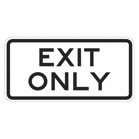 Exit Sign For Parking Lots, 12 in H, 24 in W, Aluminum, Horizontal Rectangle, T1-1907-HI_24x12 MPN:T1-1907-HI_24x12