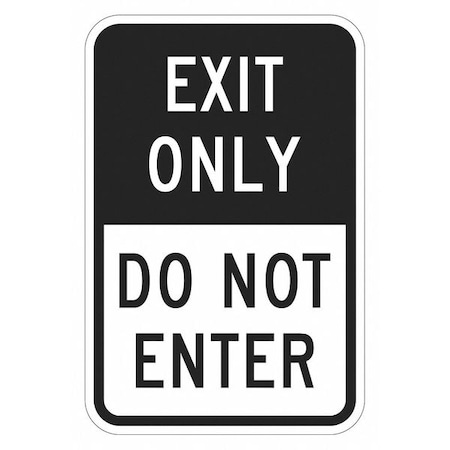 Exit Sign For Parking Lots, 18 in H, 12 in W, Aluminum, Vertical Rectangle, T1-1911-EG_12x18 MPN:T1-1911-EG_12x18