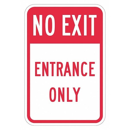 No Exit Sign For Parking Lots, 18 in H, 12 in W, Aluminum, Vertical English, T1-1917-HI_12x18 MPN:T1-1917-HI_12x18