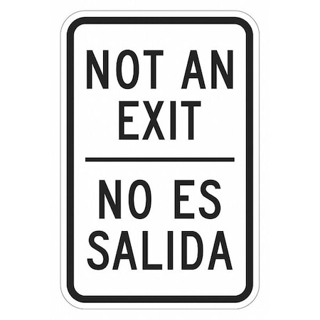 No Exit Sign For Parking Lots, 18 in Height, 12 in Width, Aluminum, Vertical Rectangle MPN:T1-1918-EG_12x18