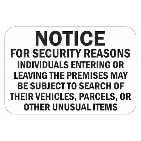 Facility Sign, 12 in H, 18 in W, Aluminum, Horizontal Rectangle, English, T1-1919-DG_18x12 MPN:T1-1919-DG_18x12