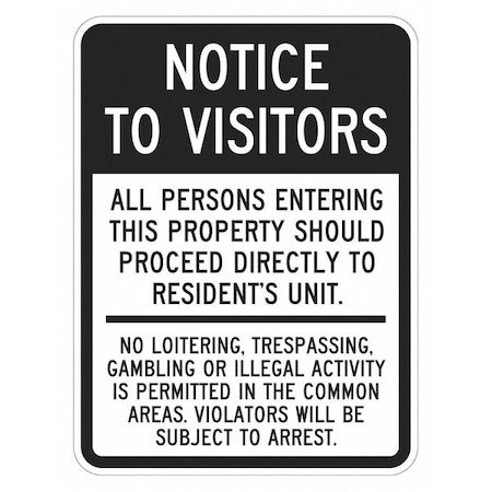 Facility Sign, 18 in H, 12 in W, Aluminum, Vertical Rectangle, English, T1-1922-DG_12x18 MPN:T1-1922-DG_12x18