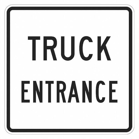 Truck Entrance Sign For Parking Lots, 18 in H, 18 in W, Aluminum, Square, English, T1-1935-EG_18x18 MPN:T1-1935-EG_18x18