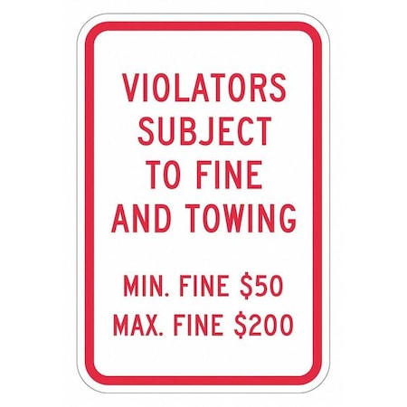Tow Zone No Parking Sign, 18