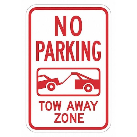 Tow Zone No Parking Sign, 18