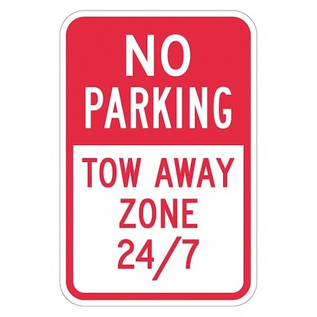 Tow Zone No Parking Sign, 18