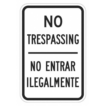 Facility Sign, 18 in H, 12 in W, Aluminum, Vertical Rectangle, English, Spanish, T1-3095-EG_12x18 MPN:T1-3095-EG_12x18