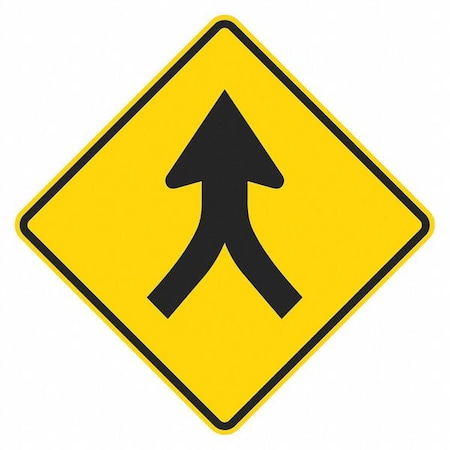 Merge Traffic Sign, 24 in H, 24 in W, Aluminum, Diamond, No Text, T1-5472-DG_24x24 MPN:T1-5472-DG_24x24