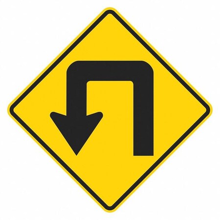 Double Turn Traffic Sign, 24 in Height, 24 in Width, Aluminum, Diamond, No Text MPN:T1-5497-EG_24x24