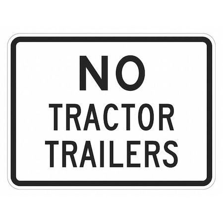 No Trucks Traffic Sign, 12 in H, 18 in W, Aluminum, Horizontal Rectangle, English, T1-5702-DG_18x12 MPN:T1-5702-DG_18x12