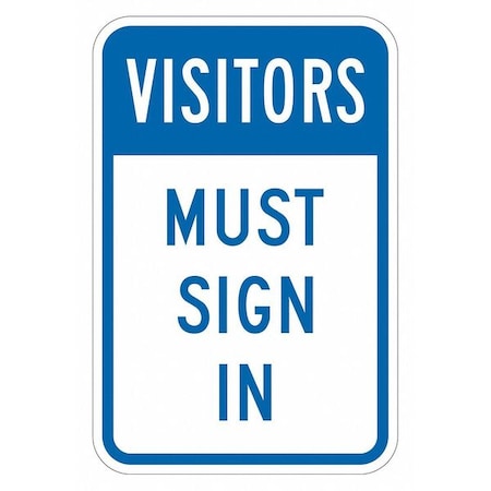 Rflctv Visitors Sign, 18x12in, Aluminum, T1-6113-HI_12x18 MPN:T1-6113-HI_12x18